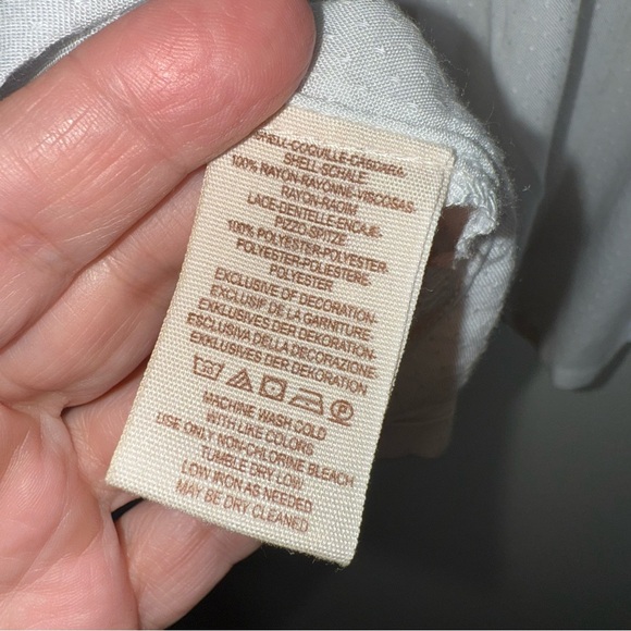 Free People Boogie All Night Blouse-Cropped Lace Balloon Sleeves-Boho-Blue-M-NWT - Picture 11 of 11